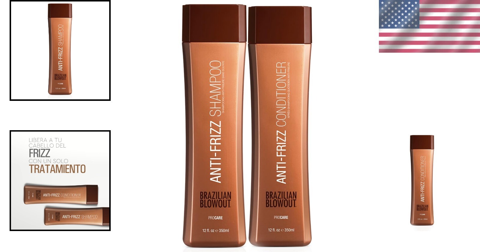 Moisturizing Anti-Frizz Shampoo & Conditioner Gel for Frizzy Hair, 2 Count