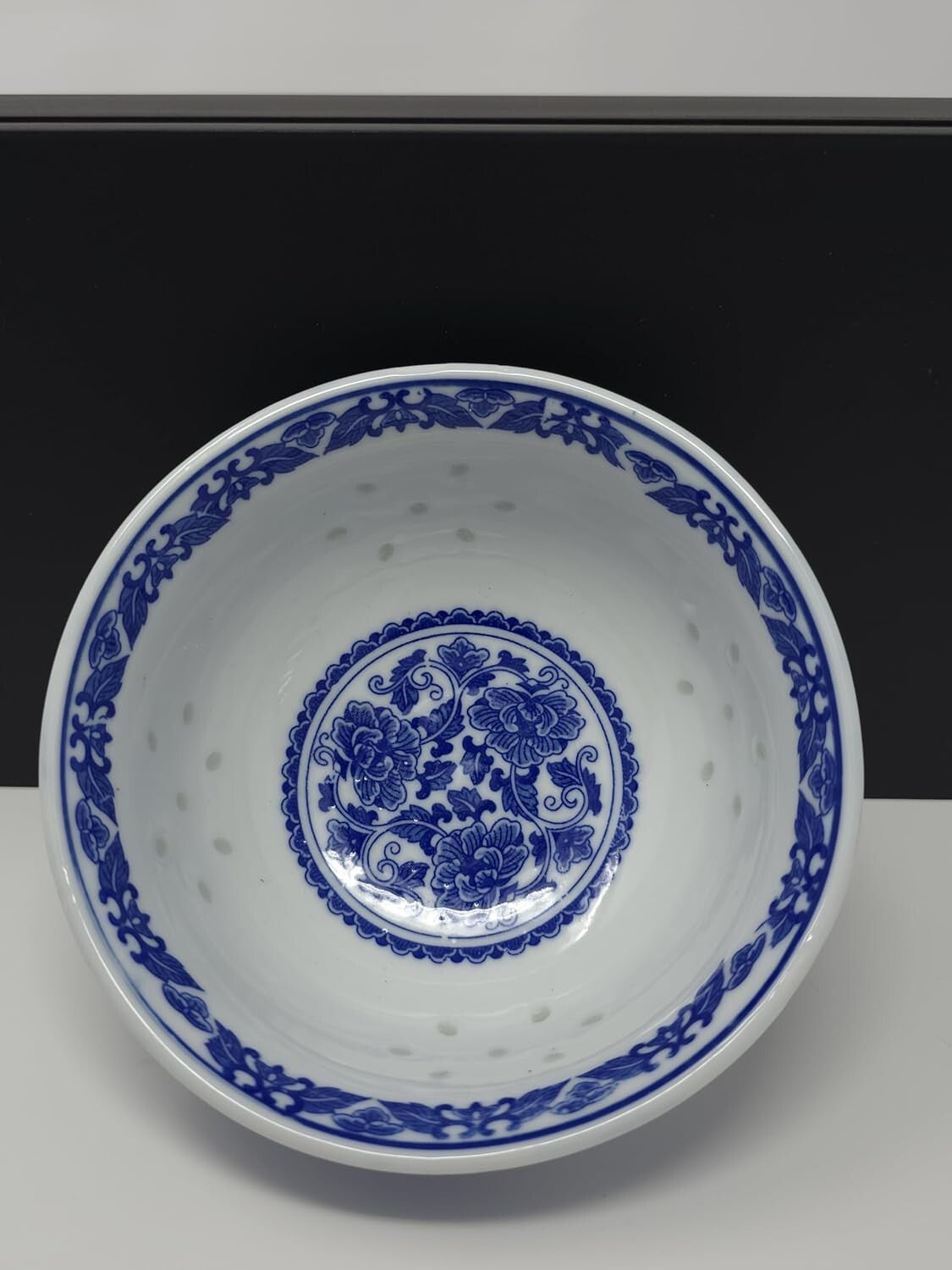 Elegant Blue & White Porcelain Bowls with Free Spoons - 10 pcs, 237ml Each