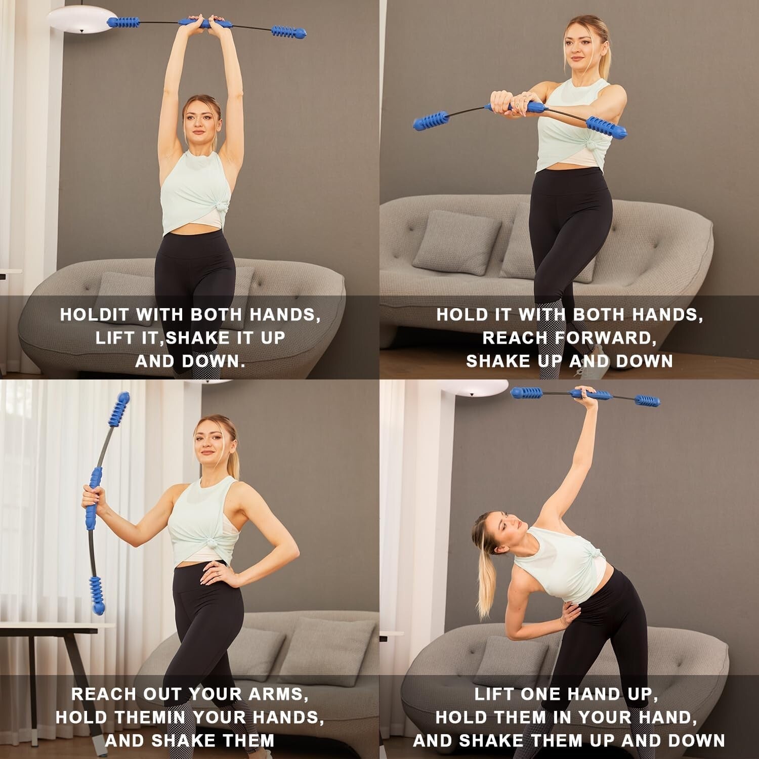 Elastic Fitness Bar - Multi-Functional Workout Stick for Home Gym Training