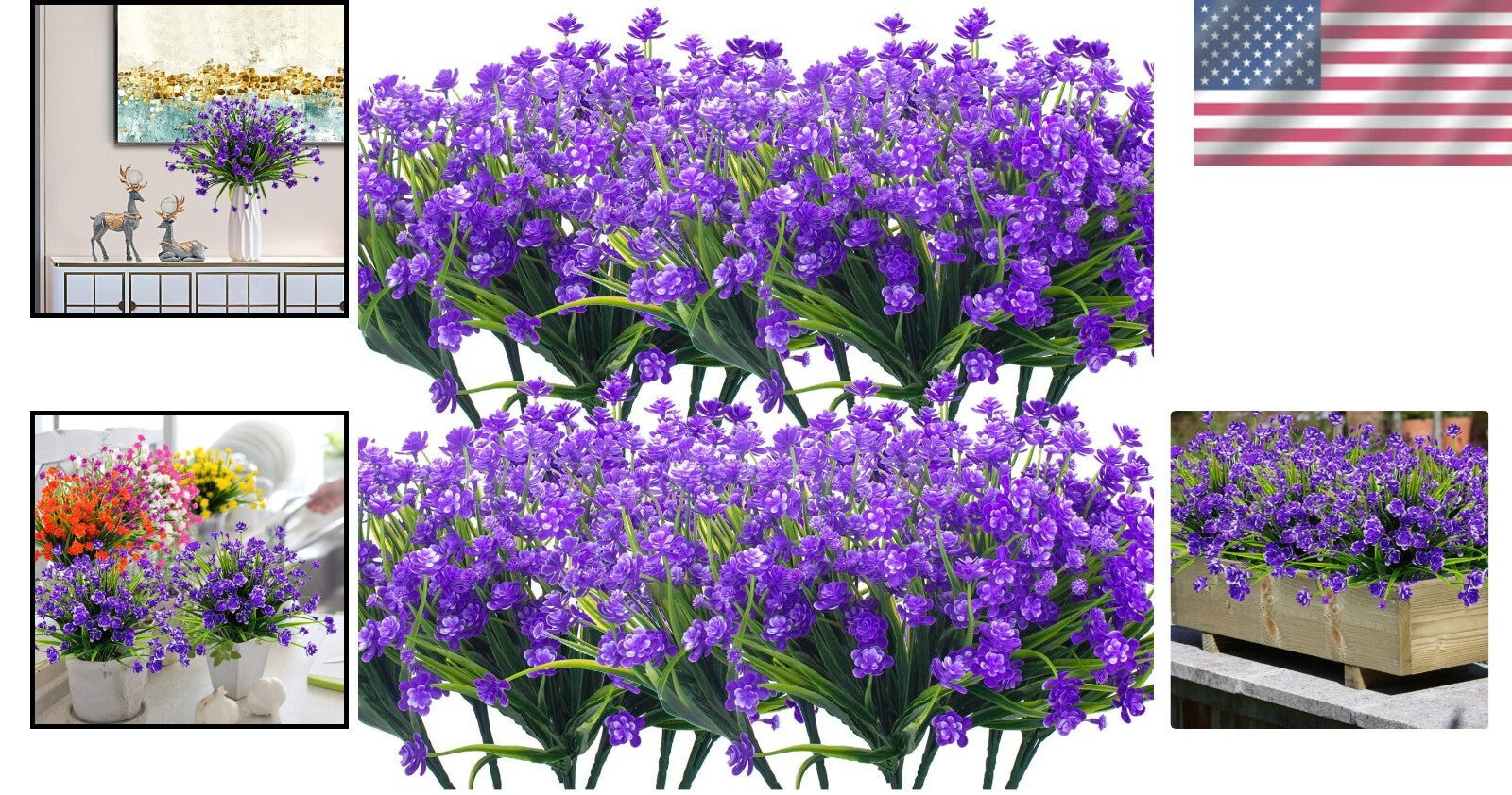 Elegant UV Resistant Artificial Flowers - 20 Bundles for Stylish Outdoor Decor