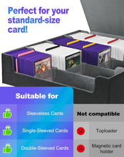 Load image into Gallery viewer, Premium 4-Row Card Storage Box with Magnetic Closure &amp; 24 Colorful Dividers