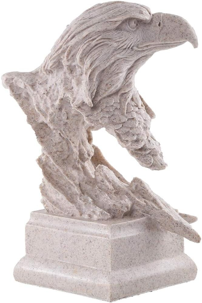 Sandstone Bald Eagle Statue - Intricately Detailed Home Decoration Gift