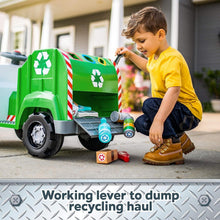 Load image into Gallery viewer, 6 Volt Real Rigs Recycling Truck with Sound Effects and 9 Accessories for Kids
