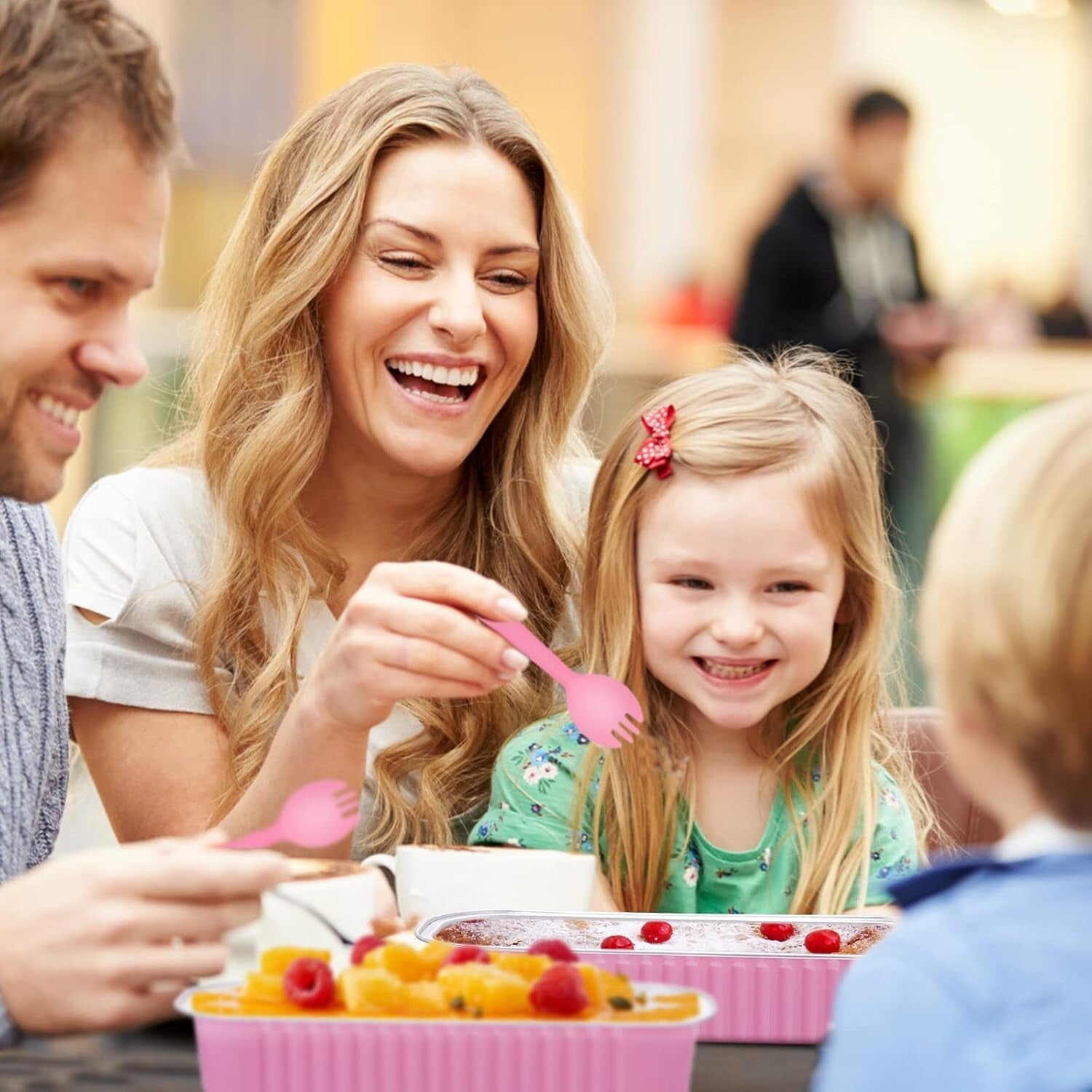 Disposable Mini Baking Cups with Lids - 200 Pink Aluminum Foil Tins for Parties