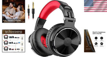 Load image into Gallery viewer, Dynamic Bass Over-Ear Studio Headphones with 50mm Drivers &amp; Dual Jacks - Red