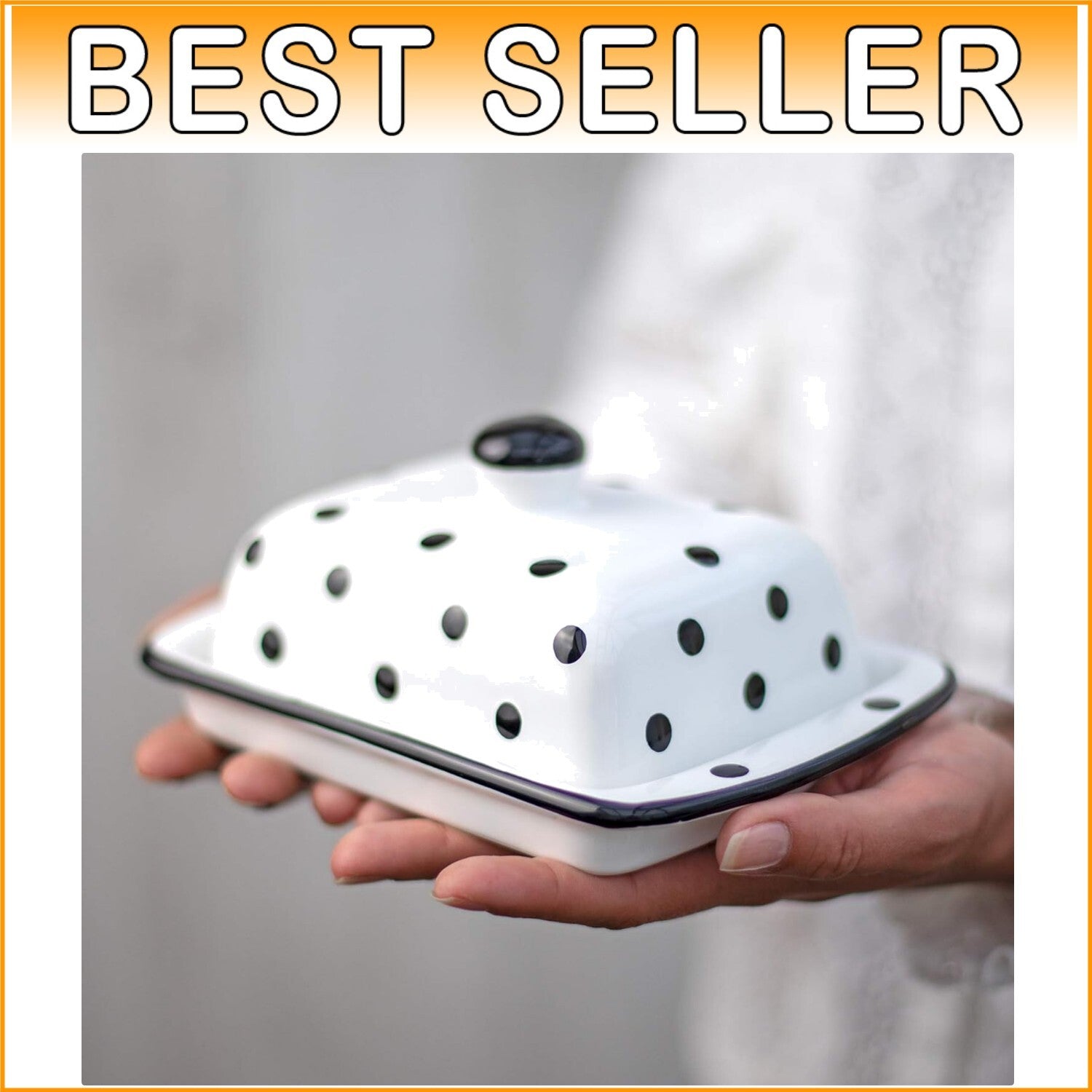 Elegant Ceramic Butter Keeper with Lid - 250g Capacity, Dishwasher Safe