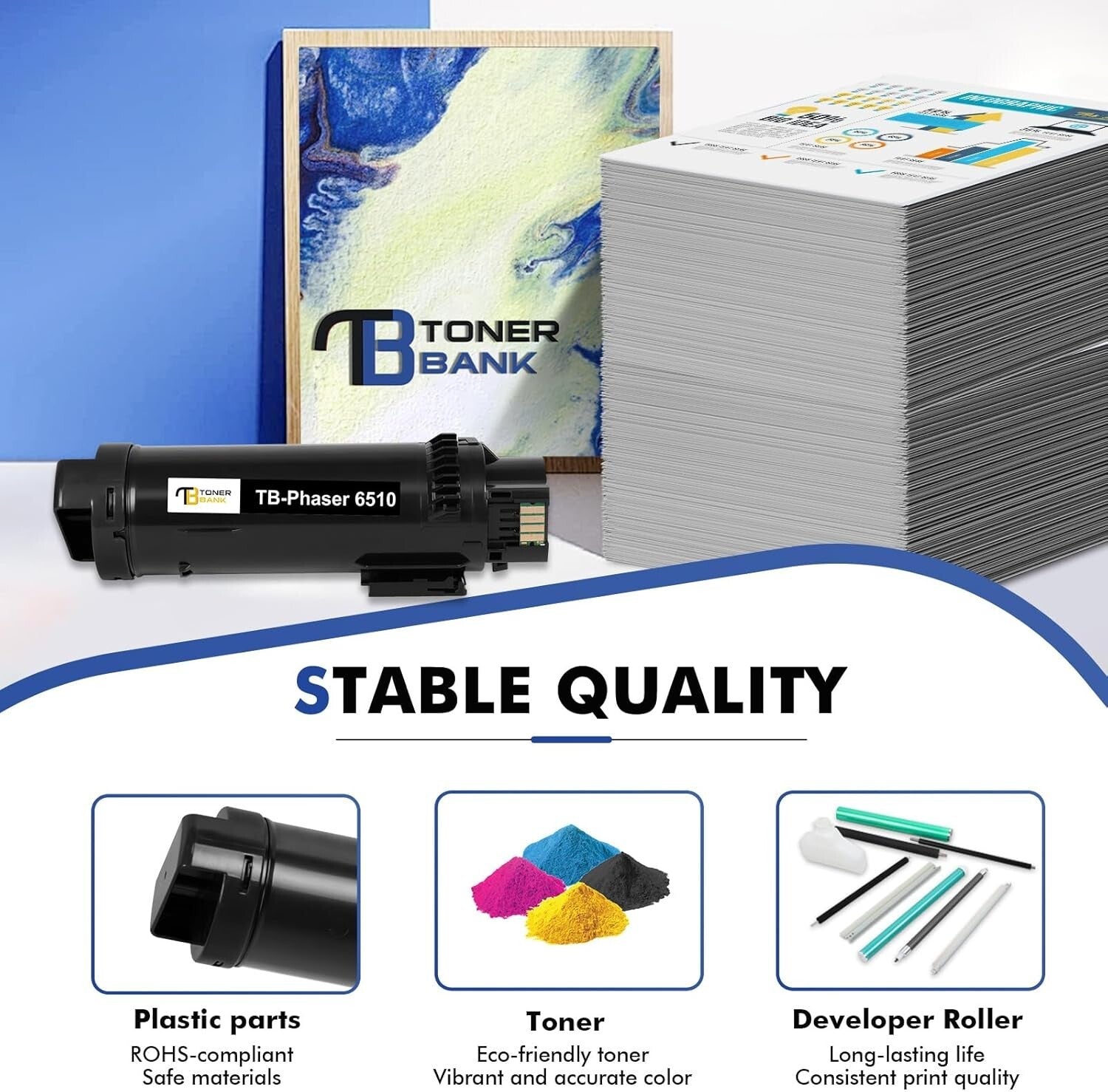 High-Capacity 4-Color Toner Cartridge Set Compatible with Xerox Phaser 6510/6515