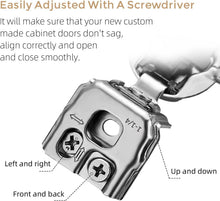 Load image into Gallery viewer, 50 Pack of 1-1/4 Inch Soft Close Cabinet Hinges in Satin Nickel - Durable Design