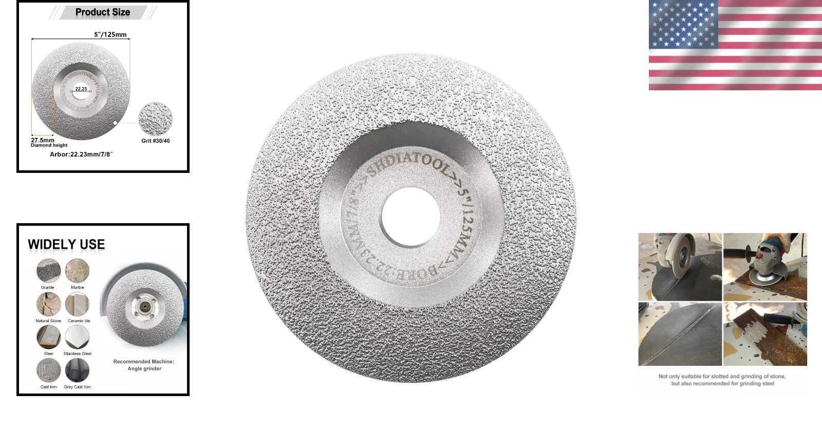 Efficient 5-Inch Diamond Grinding Cup for Angle Grinder - Tough Material Ready