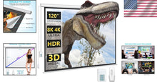Load image into Gallery viewer, Space-Saving 120-Inch Electric Projector Screen - 4K 3D HD Perfect for Home