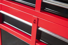 Load image into Gallery viewer, Compact 6-Drawer Tool Chest &amp; Cabinet with Rolling Casters - Red &amp; Black