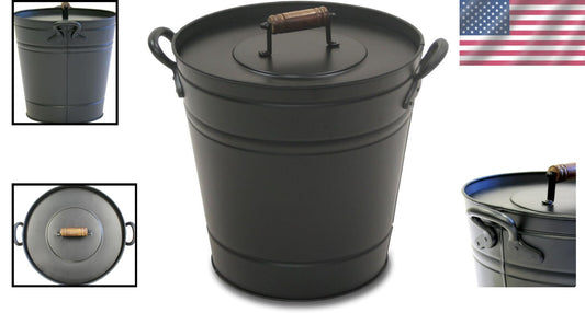 Premium Insulated Ash Container with Lid and Handles - Prevent Home Fires