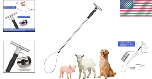 Premium Adjustable Animal Control Pole with Locking Noose for Livestock and Dogs