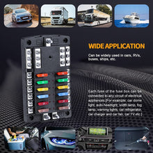 Load image into Gallery viewer, LED Indicator 12-Way Fuse Block with Spare Slots - Safe Circuit Protection Tool