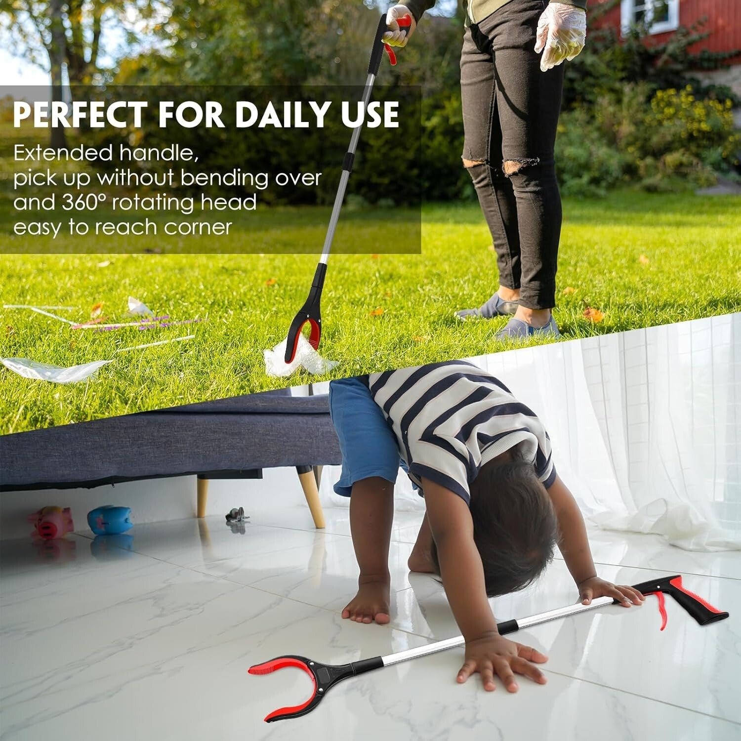 Elderly Mobility Aids - 6 Pack 32 Inch Grabber Reachers with Non-Slip Grip