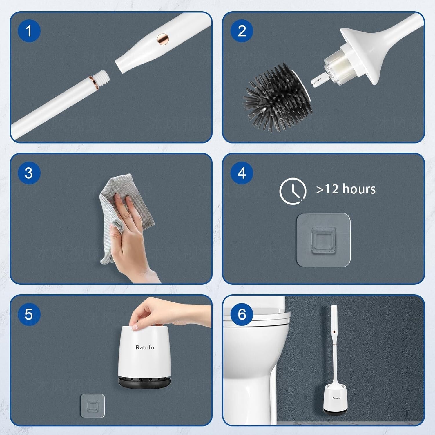Effortless Toilet Cleaning: Electric Silicone Brush with Wall-Mount Holder