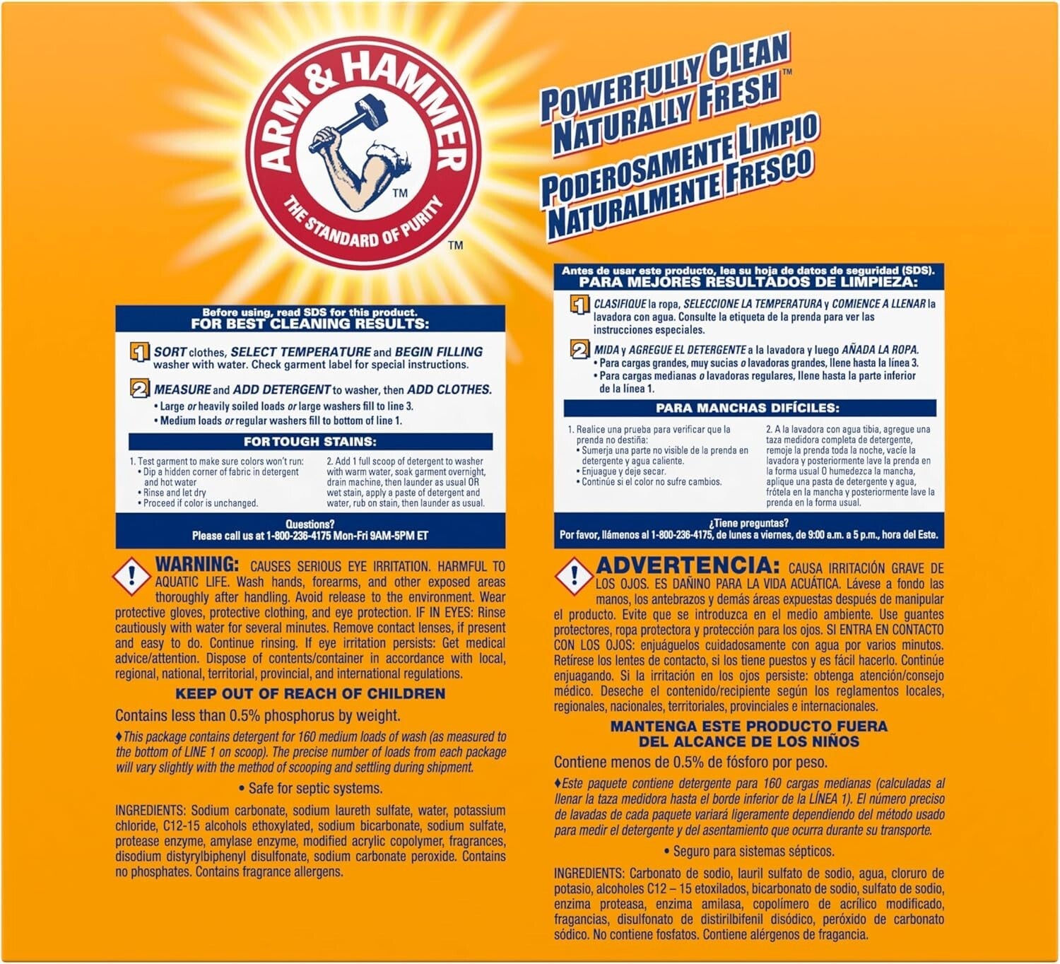 Long-Lasting Clean Powder Laundry Detergent - Scented 9.86 lb Bundle (3 Pack)