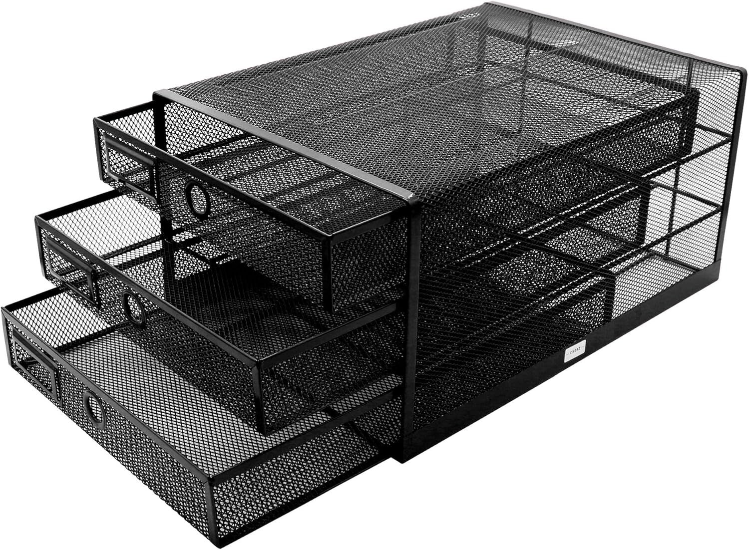 Compact 3-Drawer Letter Tray for Stylish Organization of Documents and Magazines