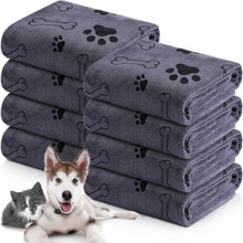 Load image into Gallery viewer, Soft &amp; Quick-Drying Pet Towels - 8 Pack Microfiber Towels for Dogs, 55 x 28 Inch