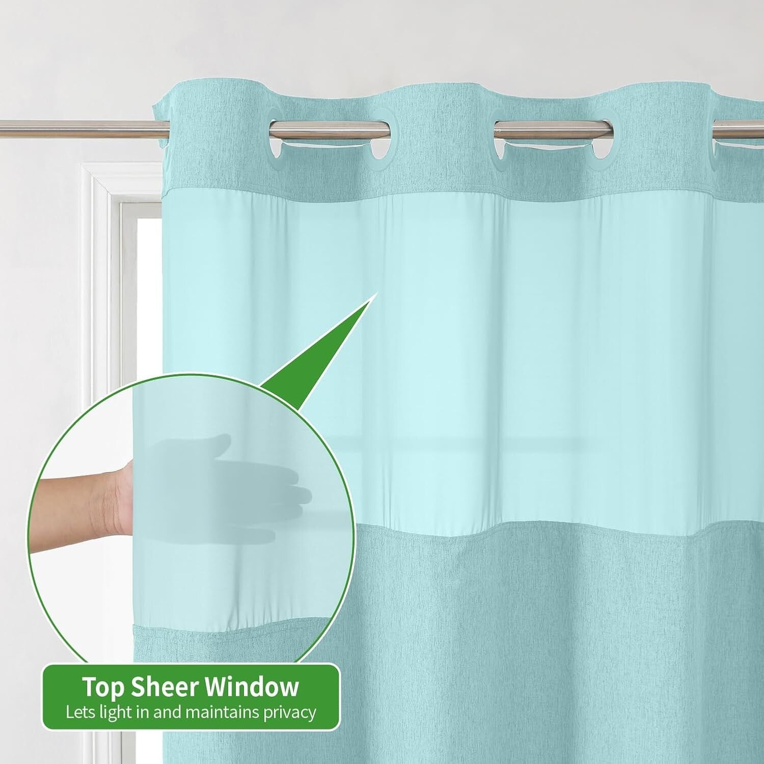 Shop Machine-Washable Linen Style Shower Curtain with Detachable Liner - 71"x86"