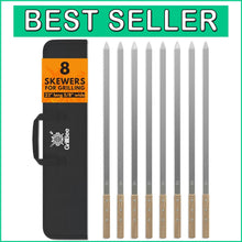 Load image into Gallery viewer, Premium 8-Piece Kabob Skewers Set - Durable Stainless Steel with Handy Carry Bag