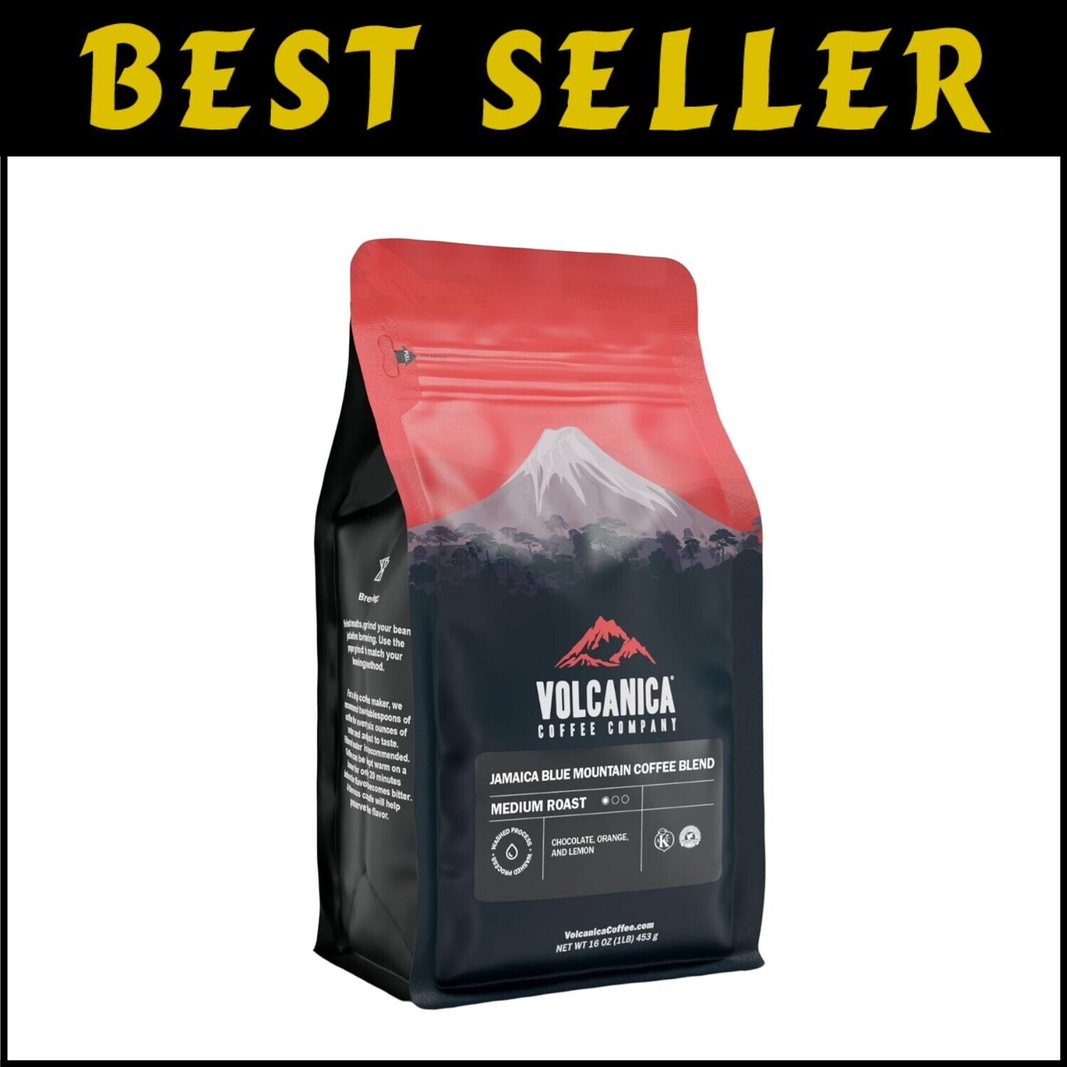 Richly Flavorful Jamaica Blue Mountain Coffee Blend, Medium Roast – 16 Ounces