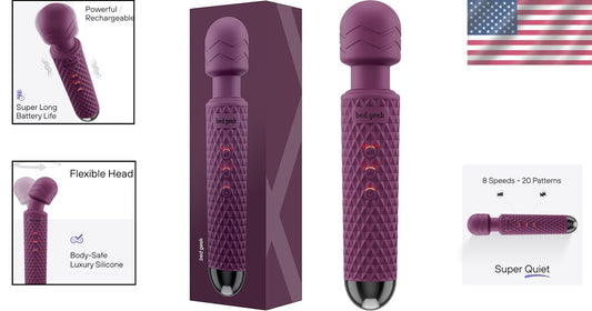 Eco-Friendly Handheld Wand Massager - 8 Speeds, USB Rechargeable & Ultra-Quiet