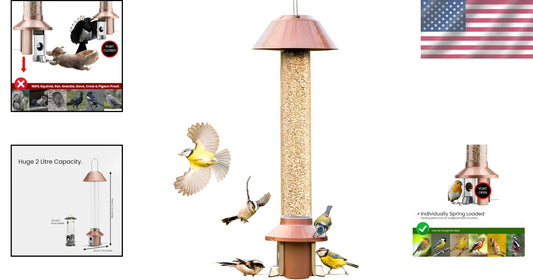 Weatherproof Antique Copper Wild Bird Feeder – Indestructible 4lb Capacity