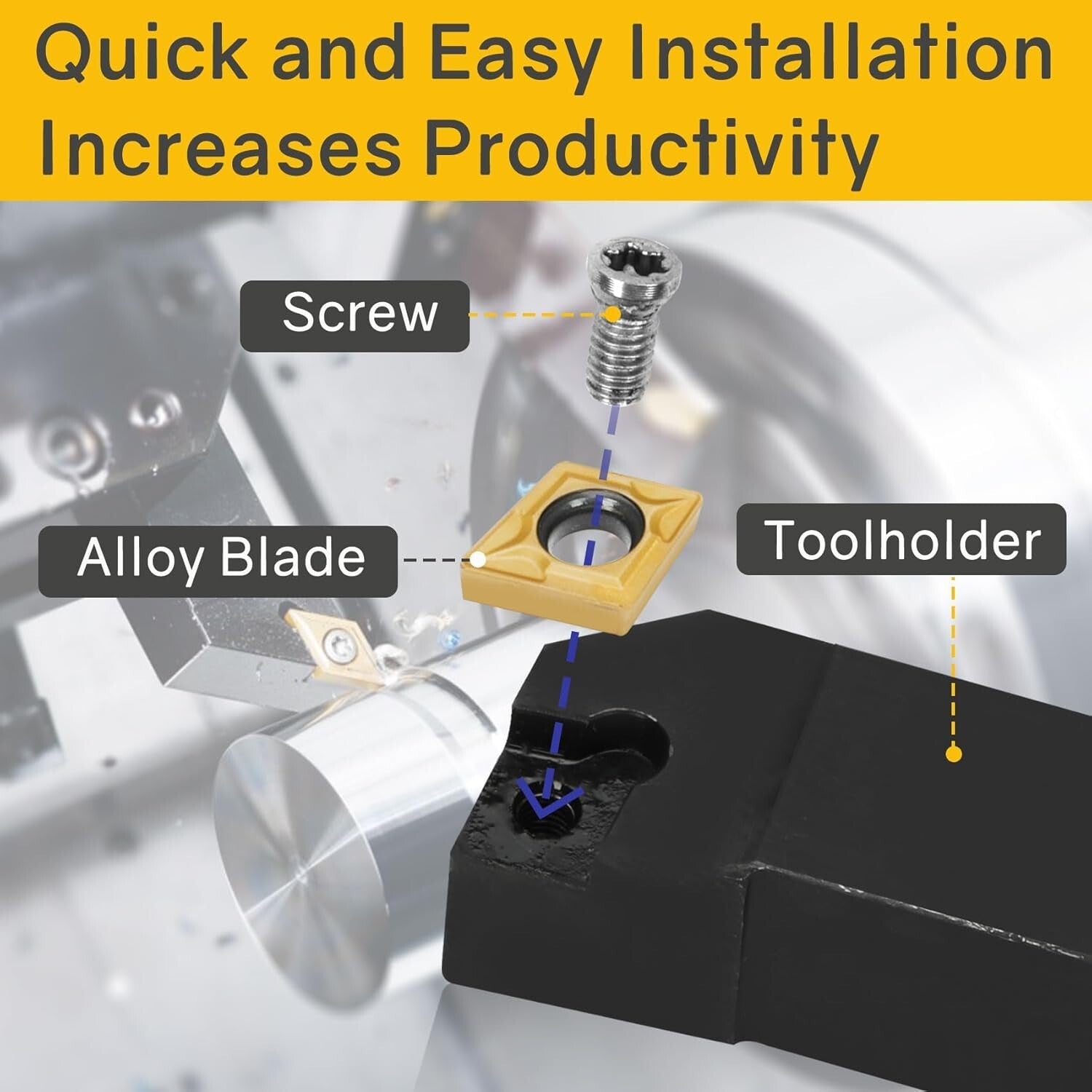 Indexable Lathe Turning Tool Set - 7 Holders & 14 Inserts for Ultimate Machining