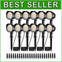 Load image into Gallery viewer, Energy-Efficient 7W LED Outdoor Spotlights - 12-Pack, Weather-Resistant Design