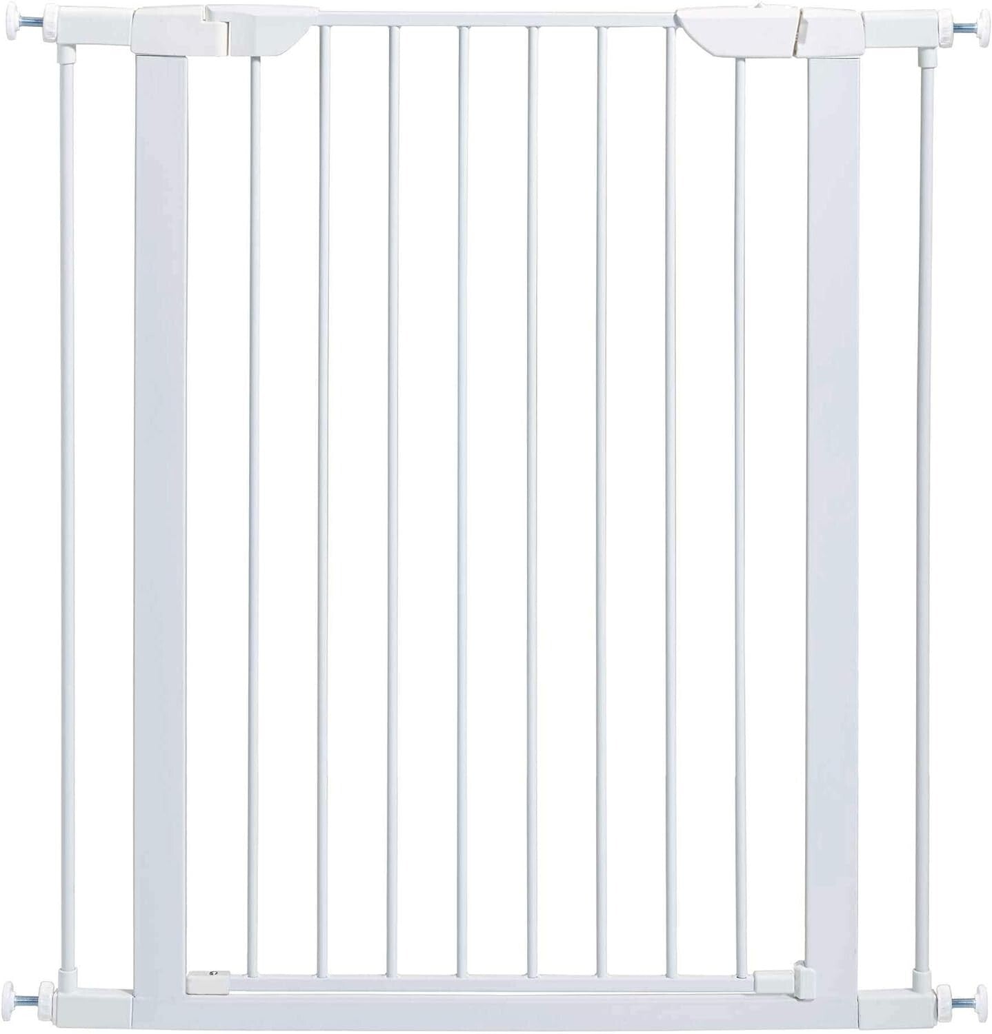 Elegant 39-Inch Tall White Steel Pet Gate - Pressure Mounted for Easy Install