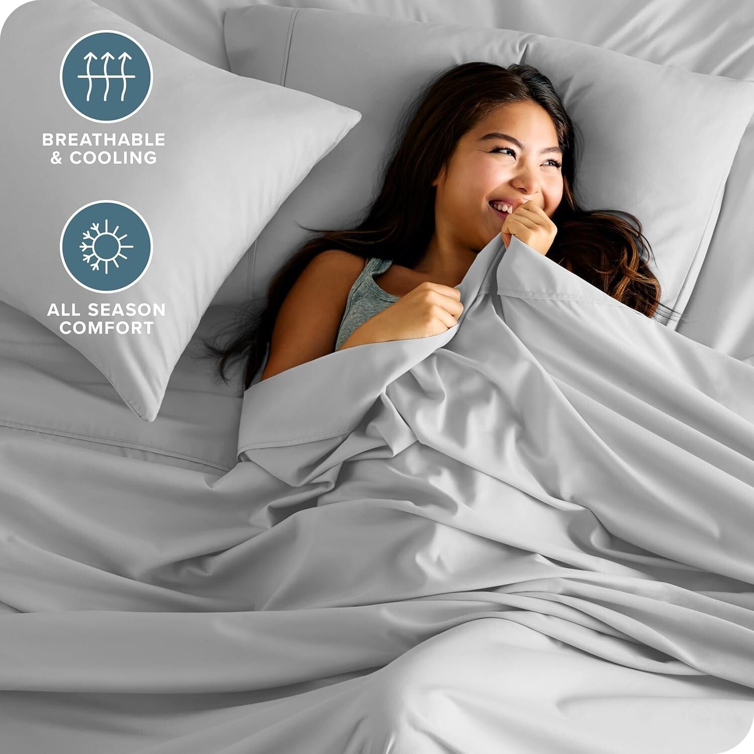 Luxury King Sheet Set - Ultra-Soft Microfiber - 1800 Thread Count - Cloud Grey