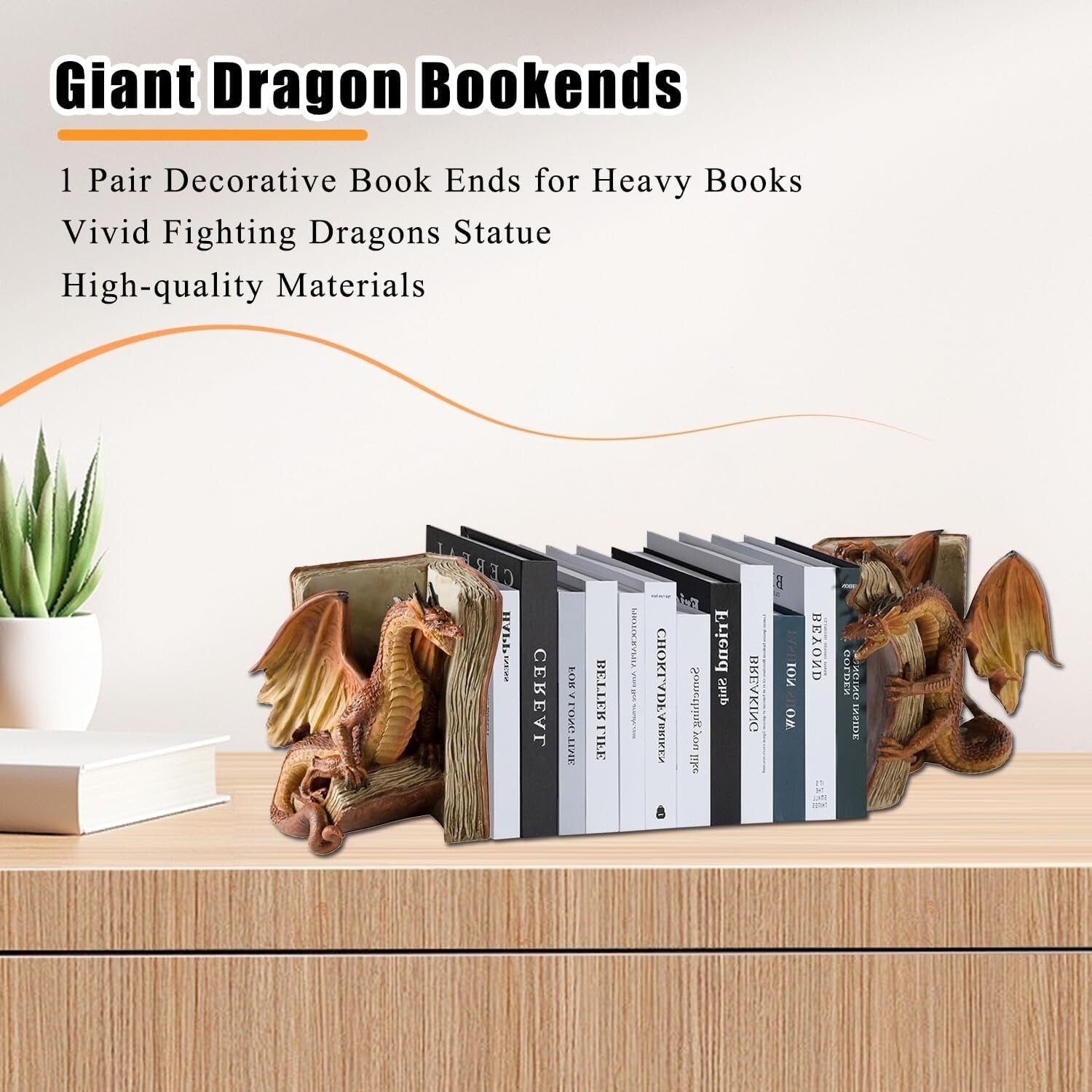 Gothic Dragon Bookends - Ideal Gift for Fantasy Aficionados and Collectors