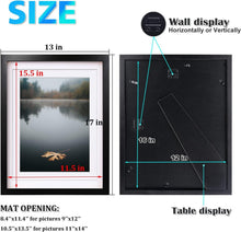 Load image into Gallery viewer, Versatile 12x16 Picture Frame Set - Tabletop &amp; Wall Mount with Plexiglass Cover