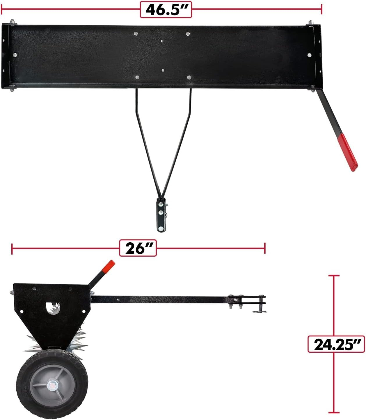 Efficient 40" Spike Aerator with All-Steel Design and Easy Transport Wheels