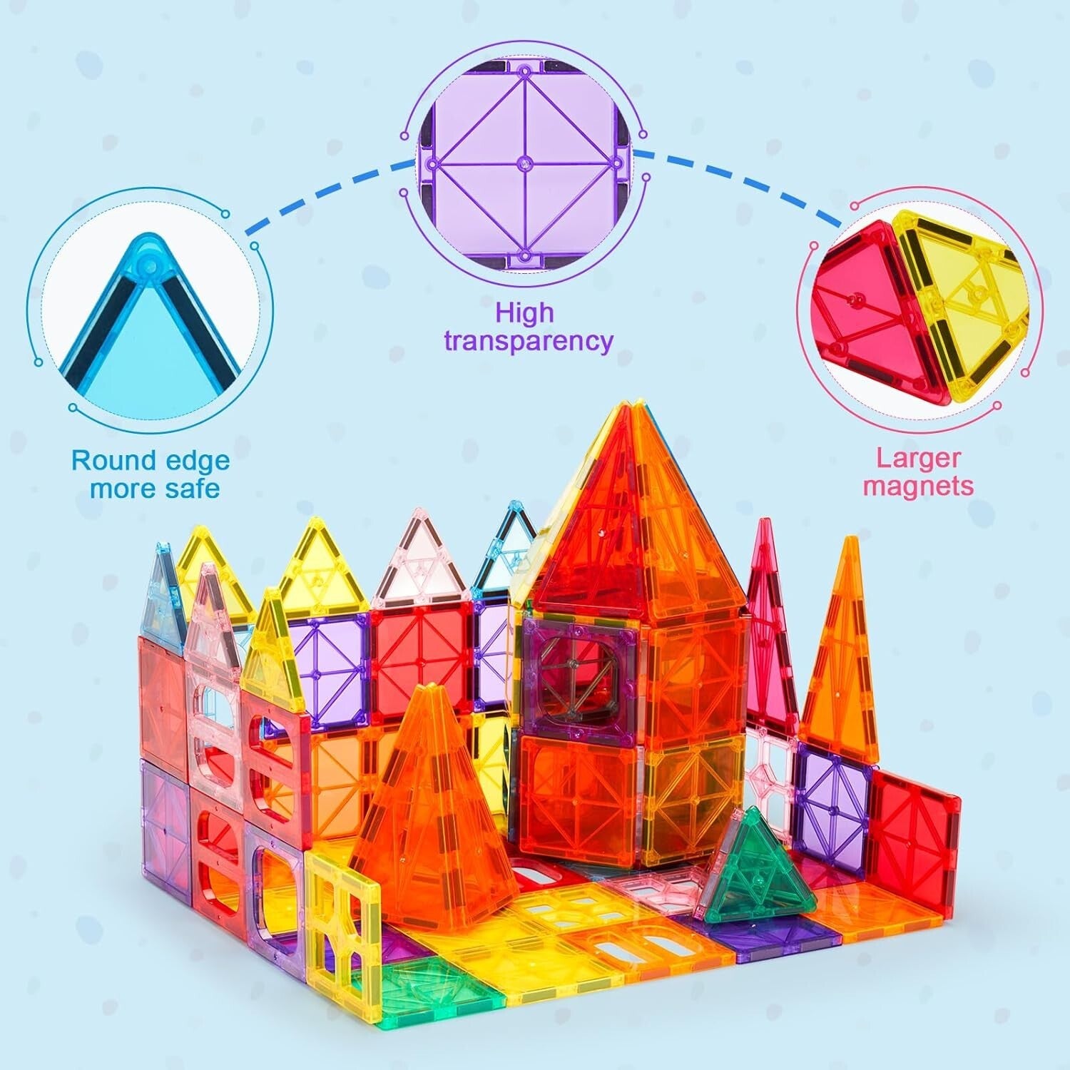 Durable 138PCS Magnetic Blocks Set with Cars - Creative Montessori Learning