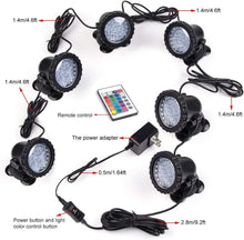 Load image into Gallery viewer, Set of 6 Waterproof RGB Pond Lights – Color Changing LED Spotlights for Outdoor
