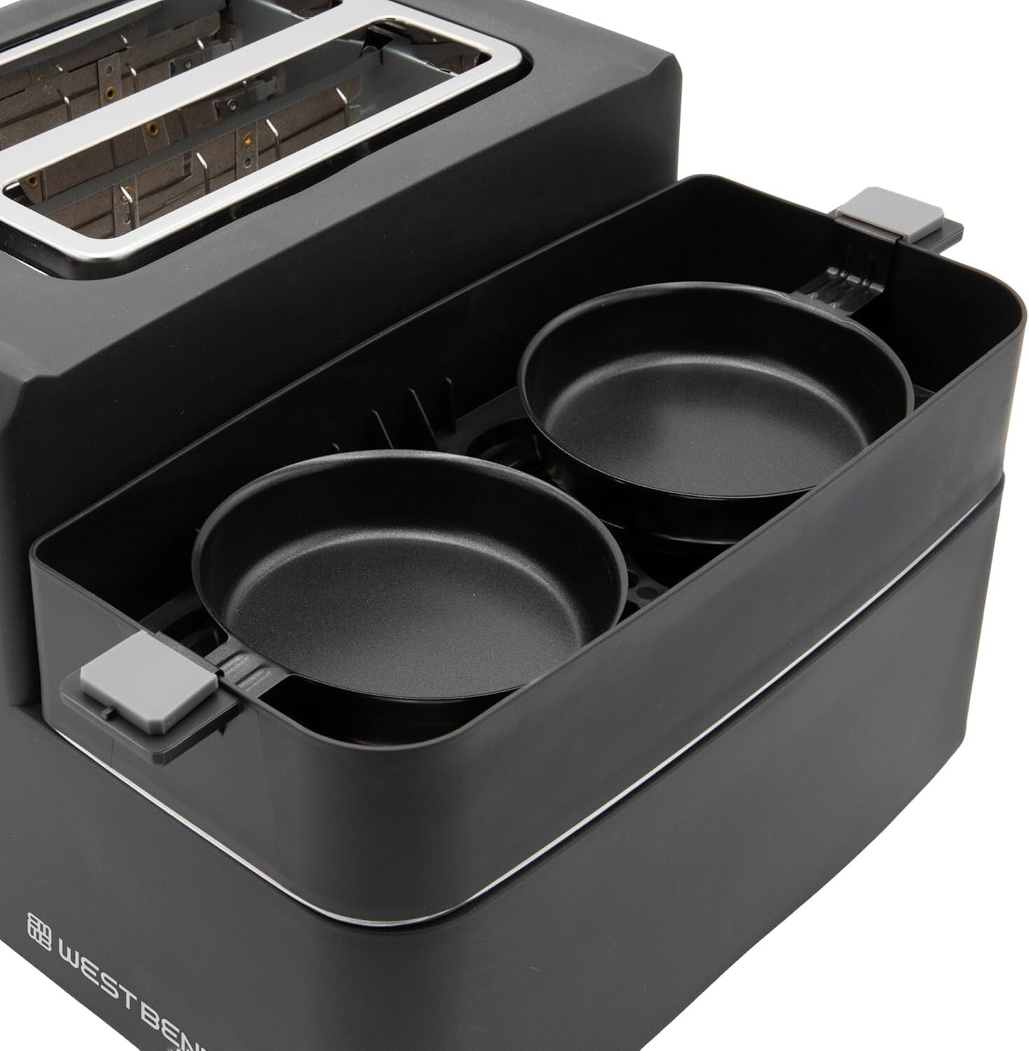 2-Slice Toaster and Egg Cooker Duo with Removable Meat Tray - Modern Design