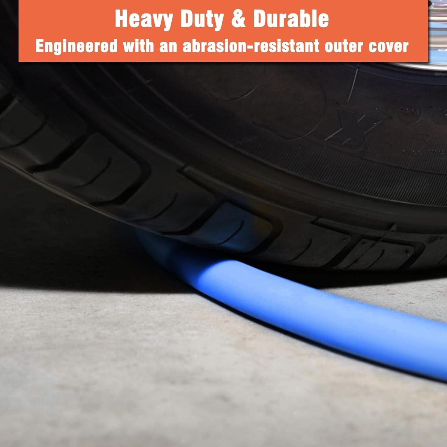 3/8 in x 100 ft Flexible Air Hose with Quick Coupler - 300 PSI Performance Blue