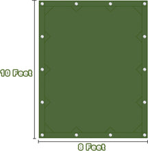 Load image into Gallery viewer, Multipurpose 8'x10' Olive Green Canvas Tarp - Ideal for Camping &amp; Hunting