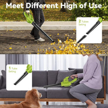 Load image into Gallery viewer, Lightweight 180CFM Electric Leaf Blower with 2 Batteries &amp; Charger, Green