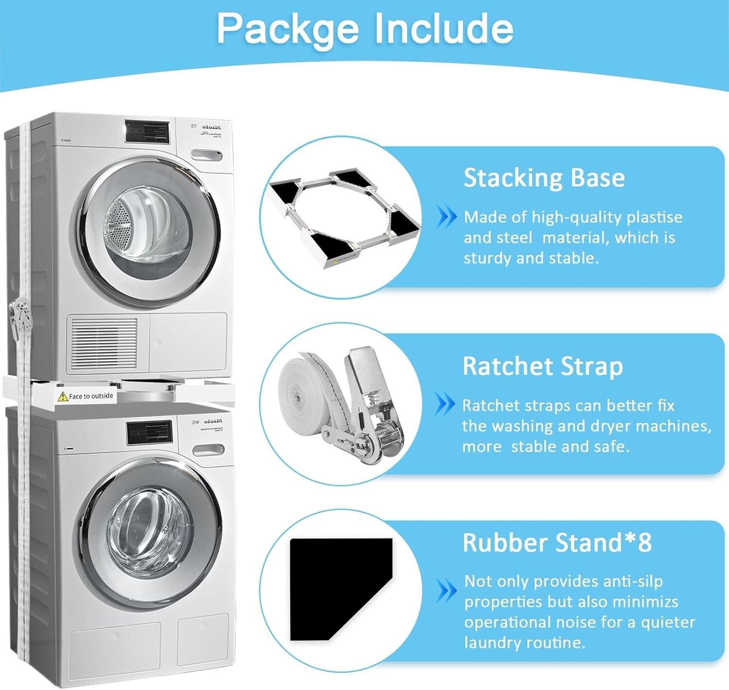 Premium Quality Washer Dryer Stacking Kit for Universal Compatibility (24-29")