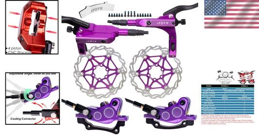 Upgraded ZT2001 MTB Hydraulic Brake Kit with Floating Disc Rotors, Easy Install