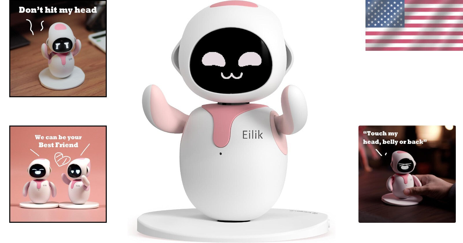 Interactive Pink Robot Pet - Engaging Touch Toy with Emotions & Mini-Games