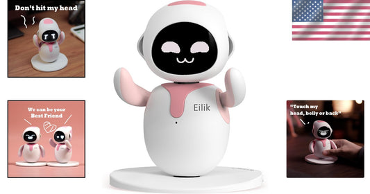 Interactive Pink Robot Pet - Engaging Touch Toy with Emotions & Mini-Games