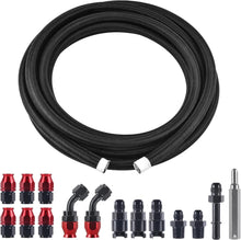 Load image into Gallery viewer, High-Pressure 6AN PTFE Fuel Line Fitting Kit - 25FT Braided Hose for Heavy Use