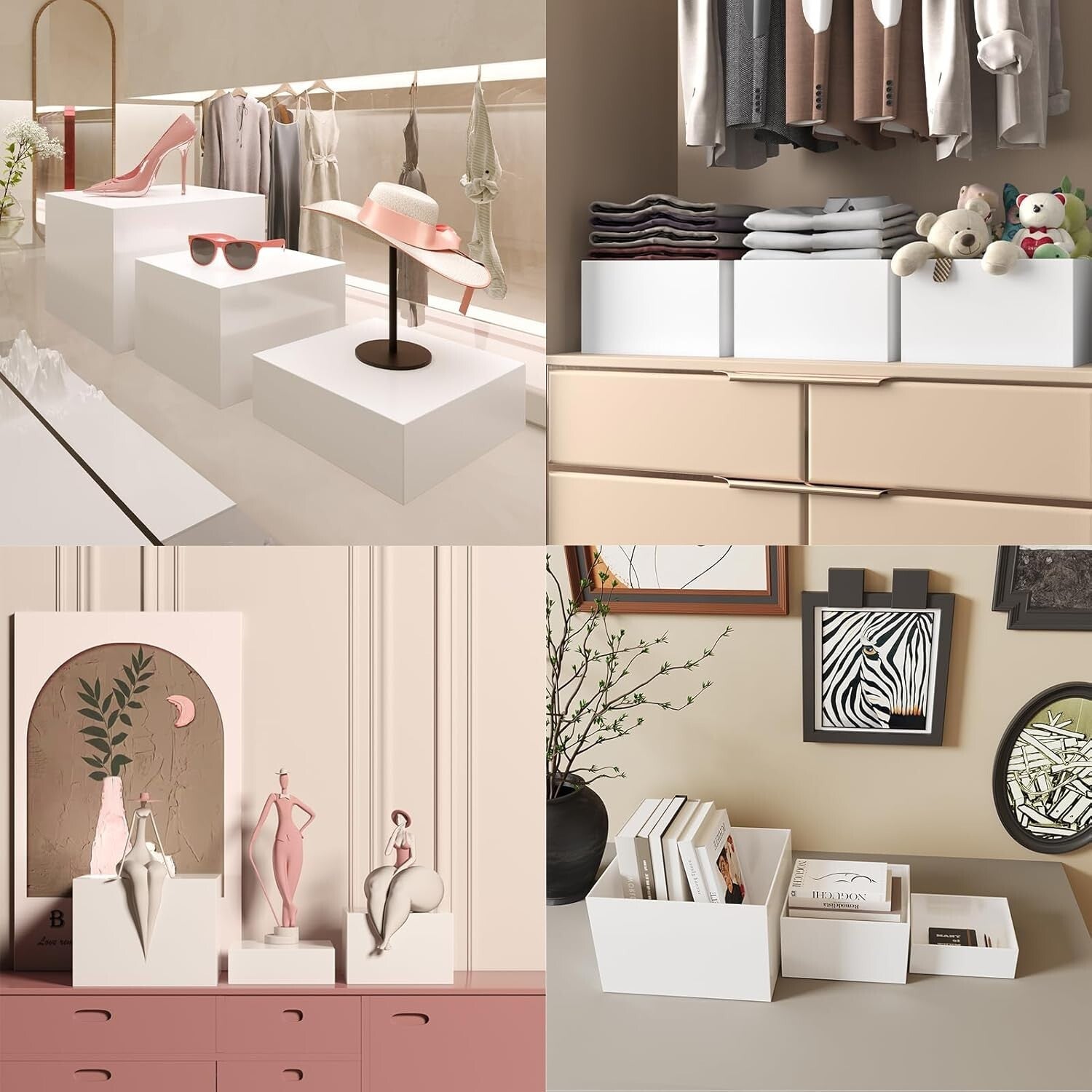 Elegant 3-Piece Buffet Risers Set - Glossy Acrylic Stands for Food & Displays