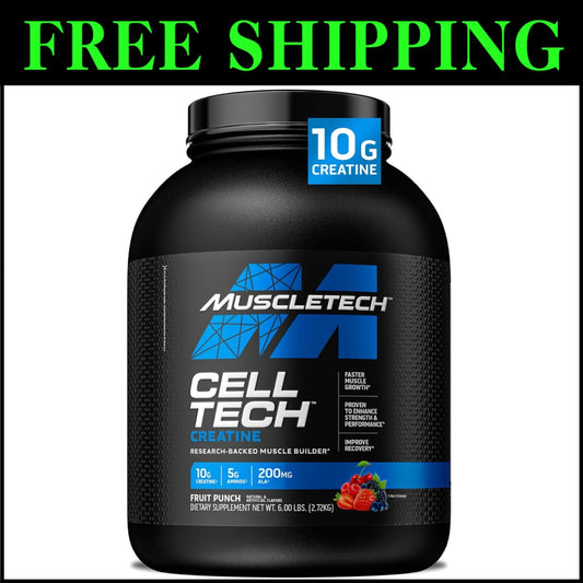 Creatine Monohydrate Powder | Cell-Tech | 6lbs Muscle Builder - Fruit Punch