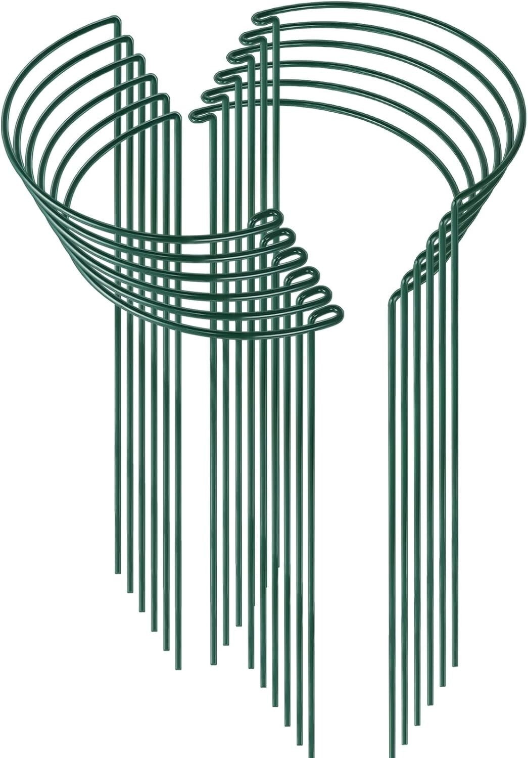 Dark Green 12 Pack Plant Stakes - Perfect Support for Roses, Peonies & Vines