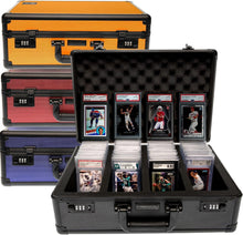 Load image into Gallery viewer, PSA Graded Card Storage Box - 4 Row Aluminum Case for 160+ Cards - Black